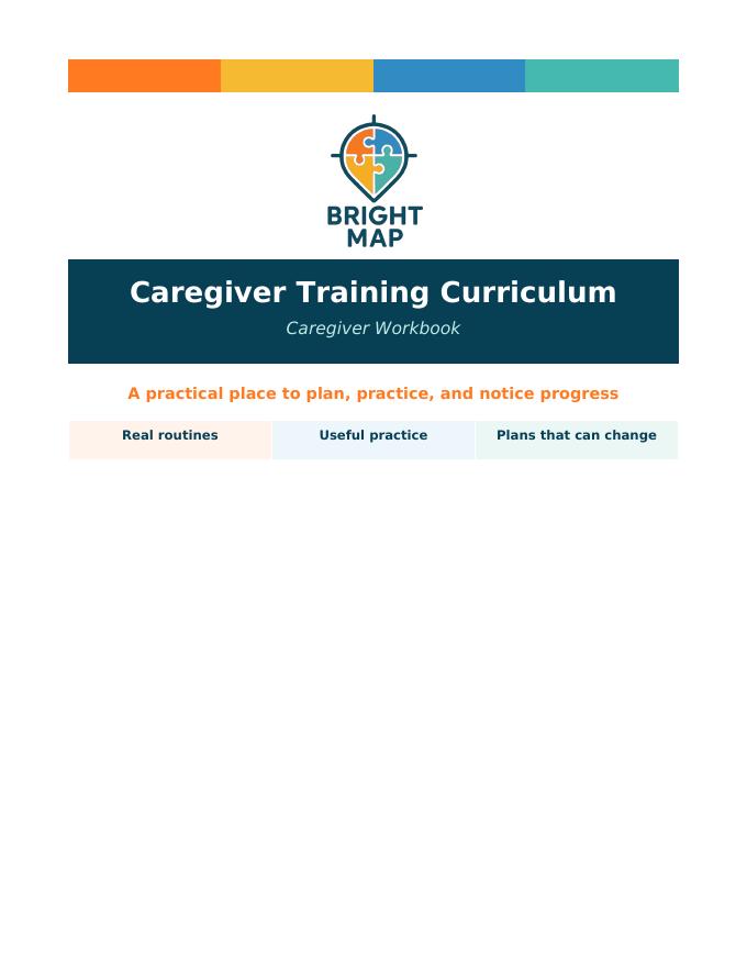 Caregiver Workbook — first page preview