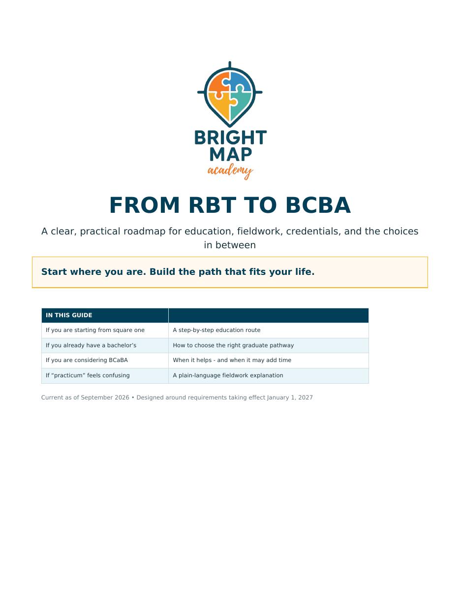 From RBT to BCBA — The Roadmap — first page preview